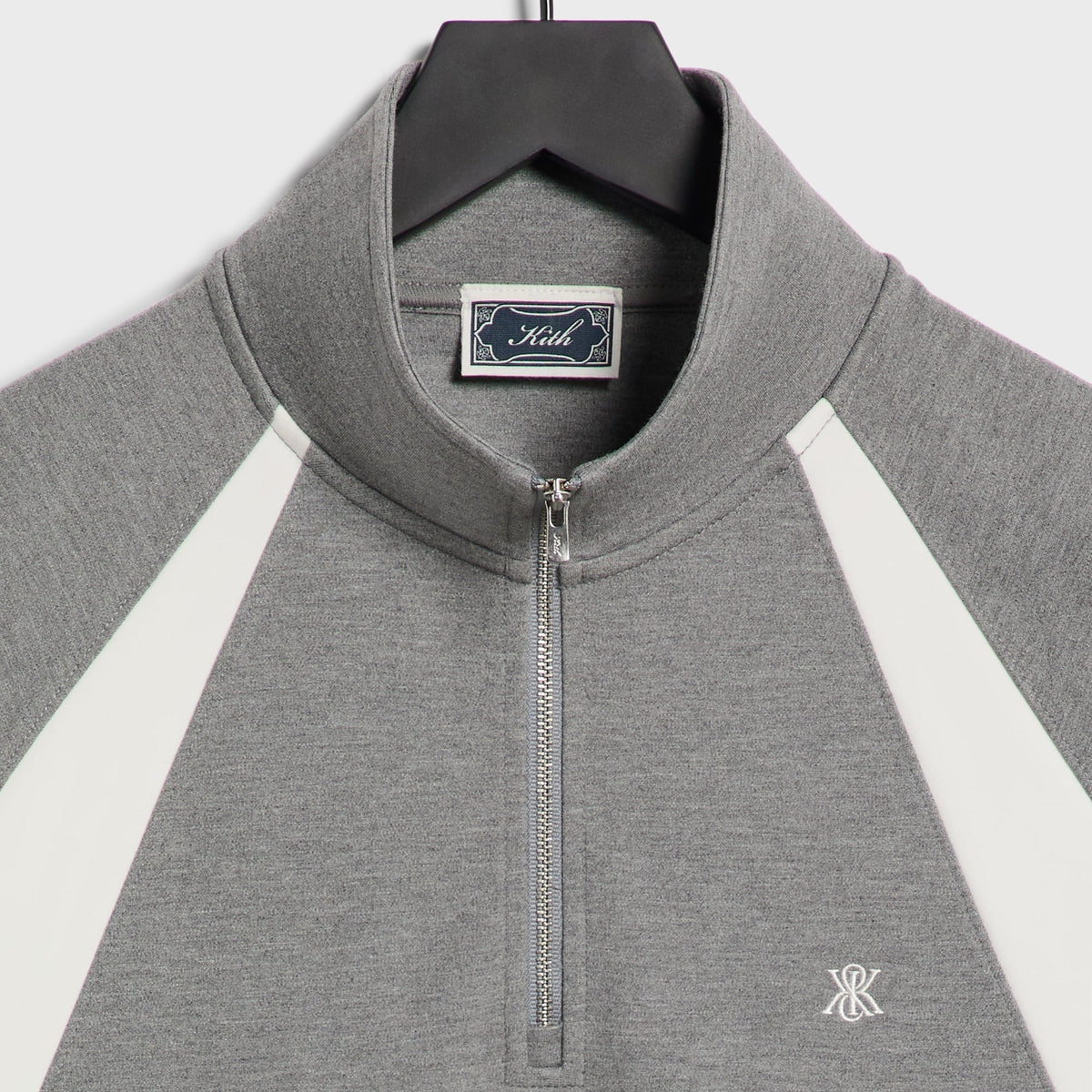 Kith Ponte Novak Quarter Zip - Medium Heather Grey