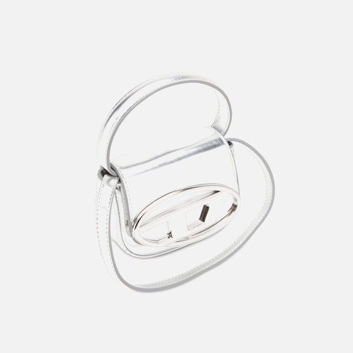 Diesel 1DR XS Shoulder Bag - Silver Mirror