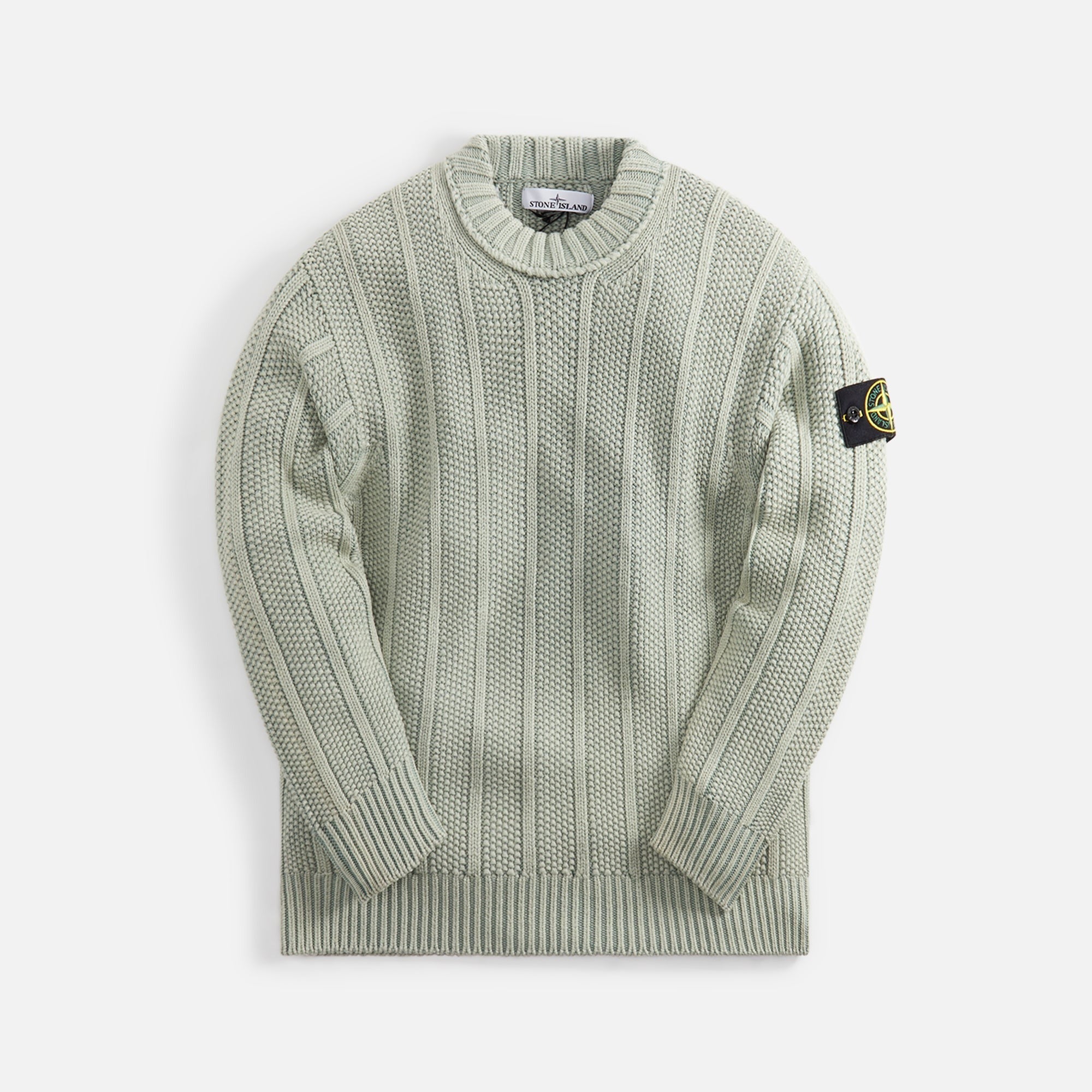 Stone Island Pure Wool Reverse Stitch Knit Crewneck - Sage