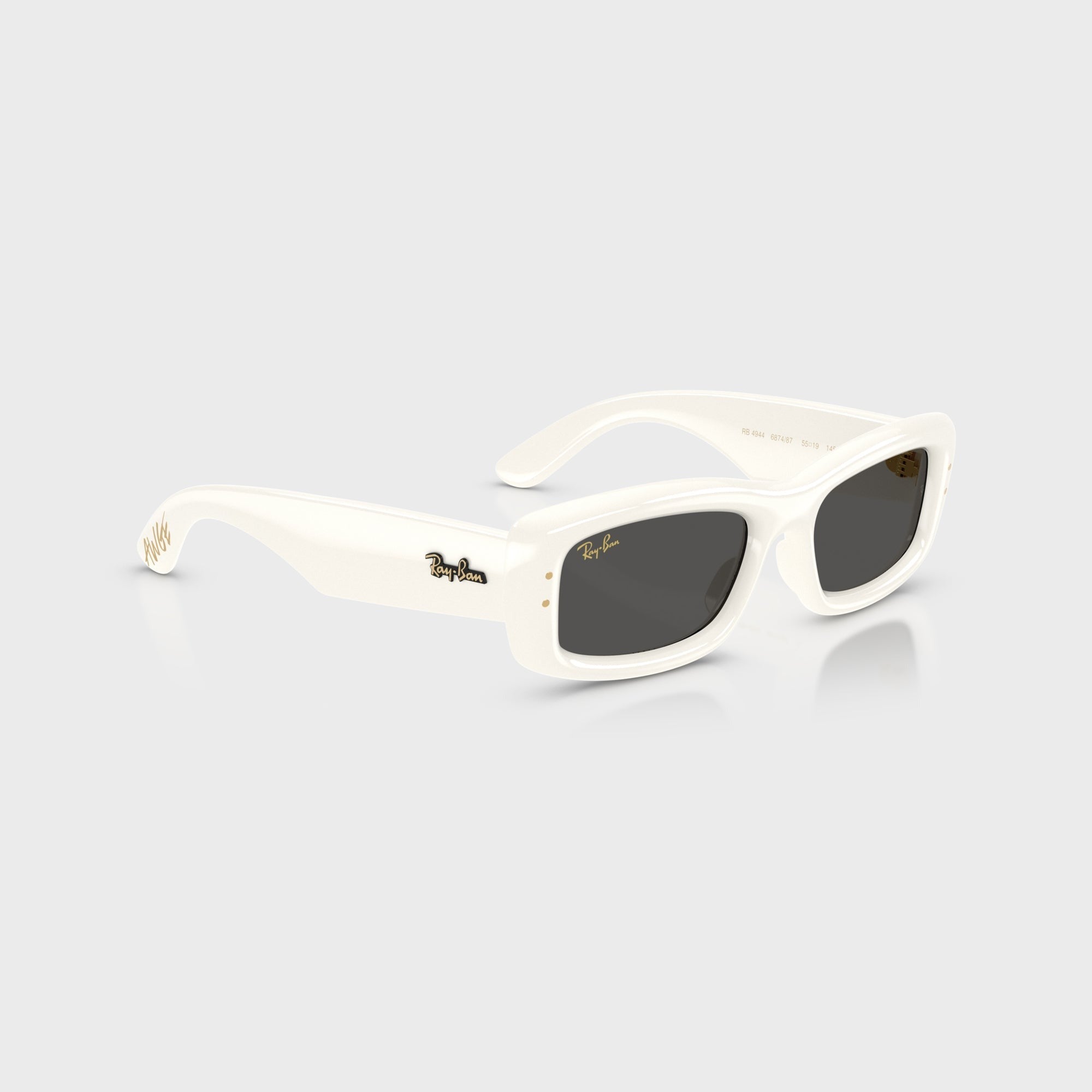 Ray-Ban x A$AP Rocky Kiliane Puffer Sunglasses - White Frame / Dark Grey Lens
