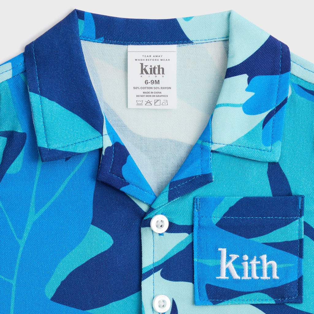 Kith Baby Abstract Tropical Thompson Camp Shirt - Turquoise