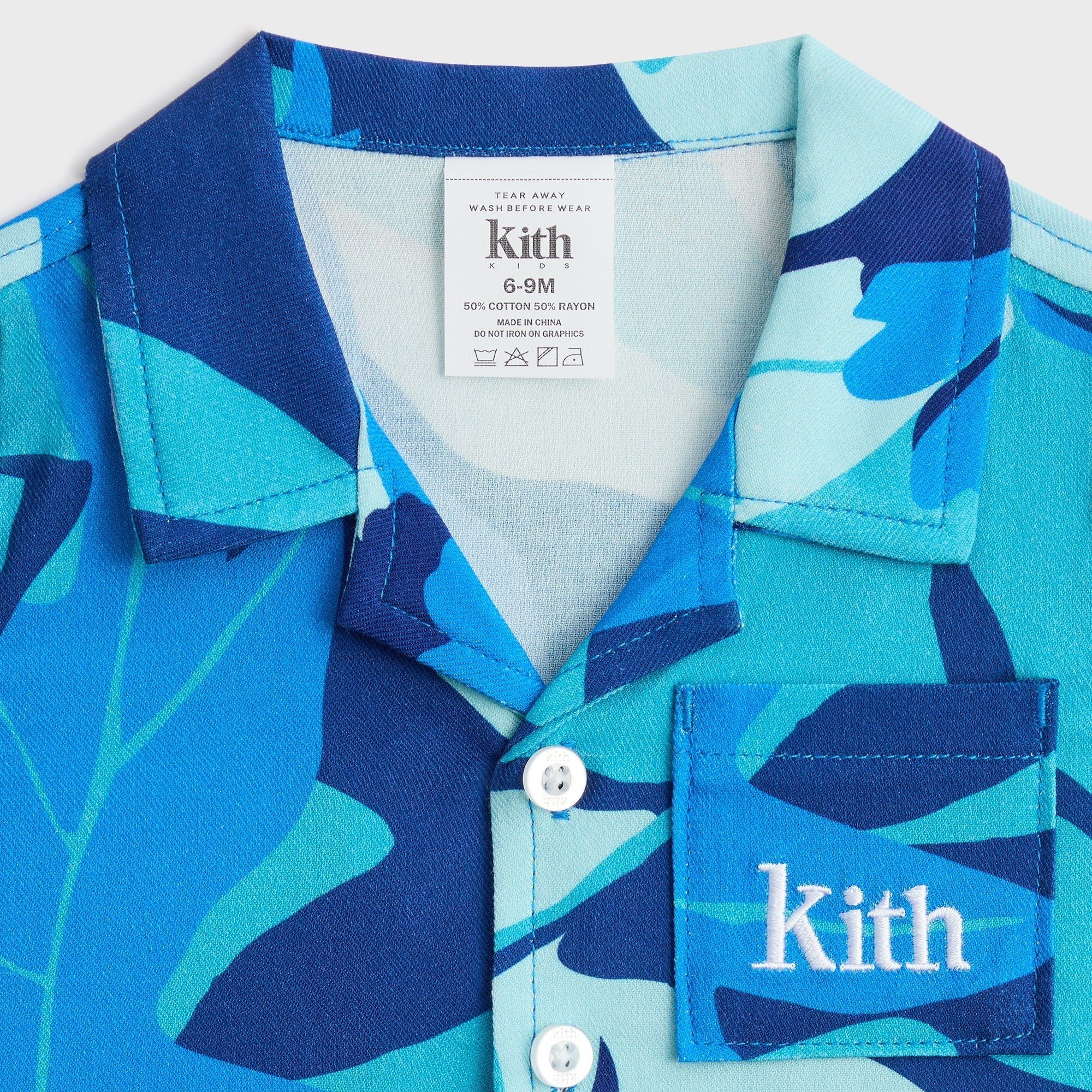 Kith Baby Abstract Tropical Thompson Camp Shirt - Turquoise