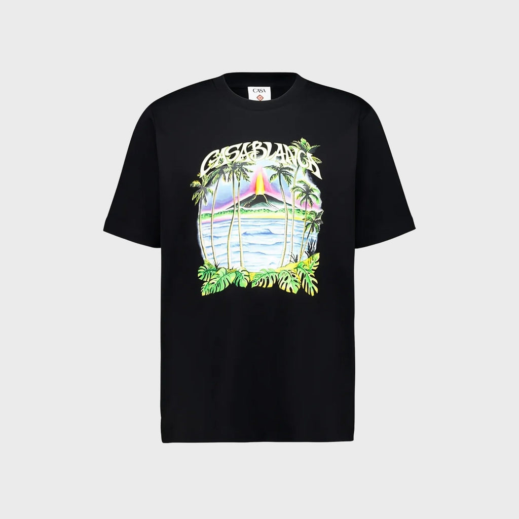 Casablanca Volcano Print Tee - Black