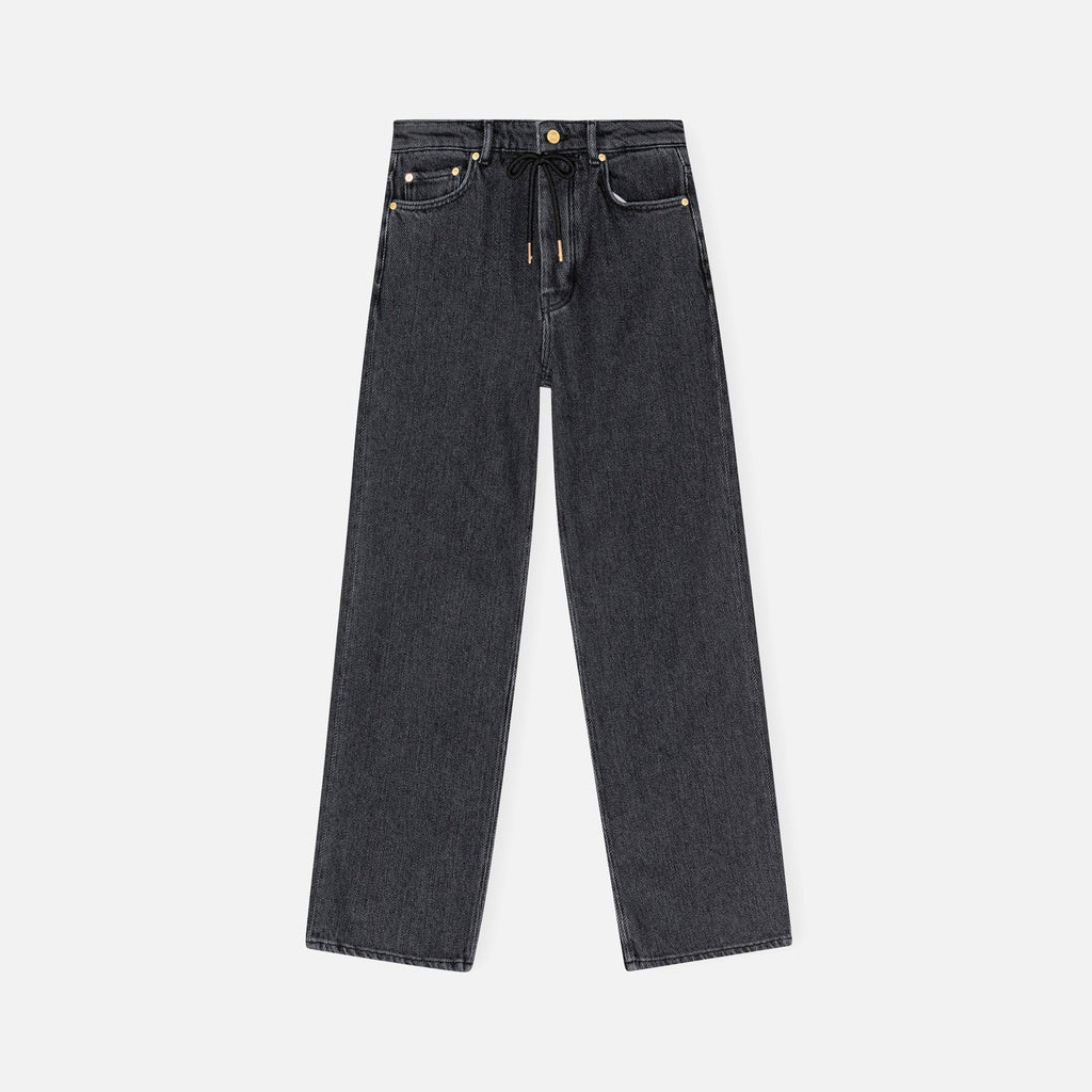 Ganni Heavy Denim Izey Drawstring - Black