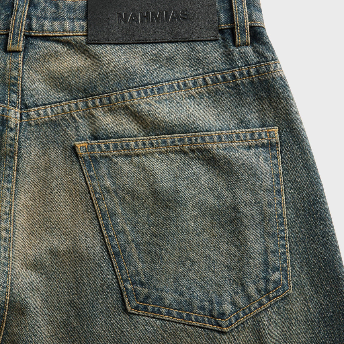 NAHMIAS Waxed Baggy Jean - Dark Waxed Indigo