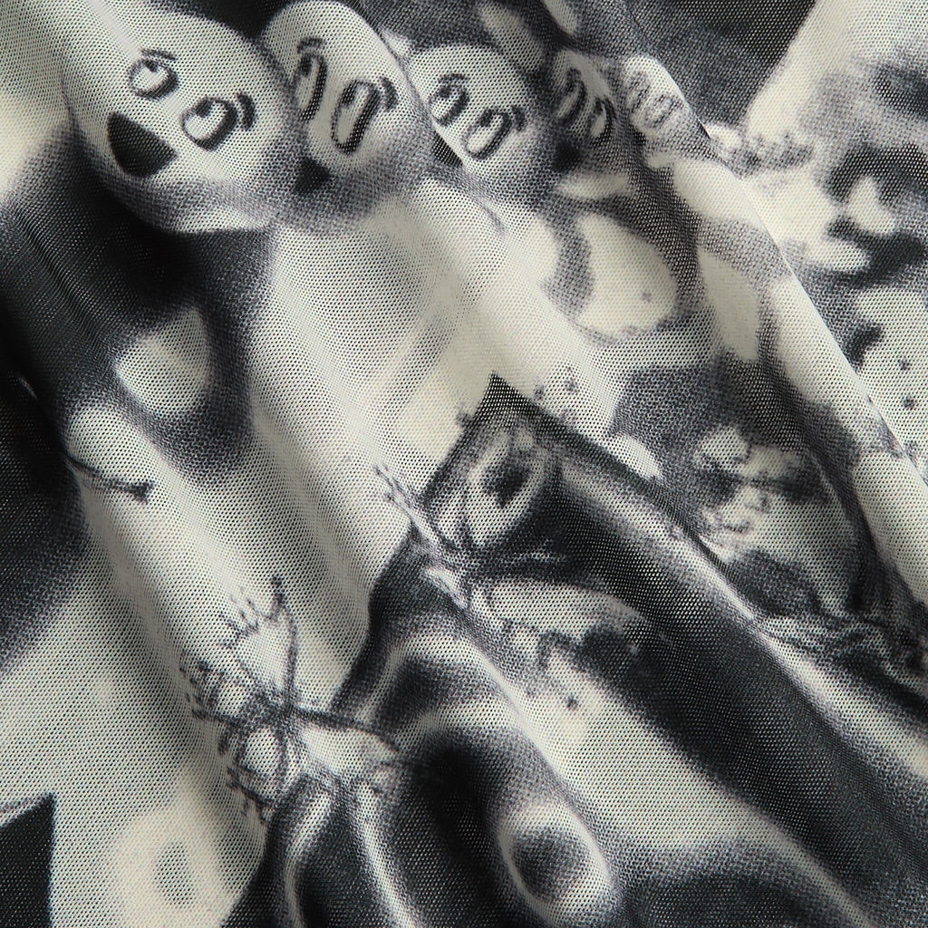 Casablanca Rave Collage Short Sleeve Mesh Tee - Black / White