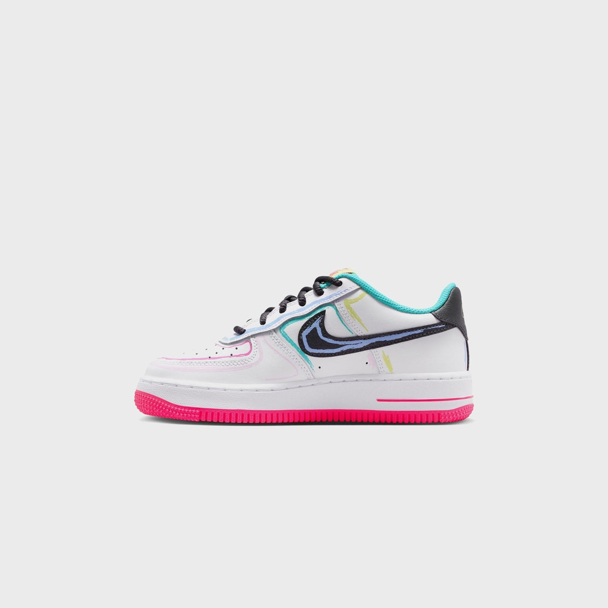 Nike GS Air Force 1 Low - White / Hyper Pink / Dusty Cactus / Anthracite
