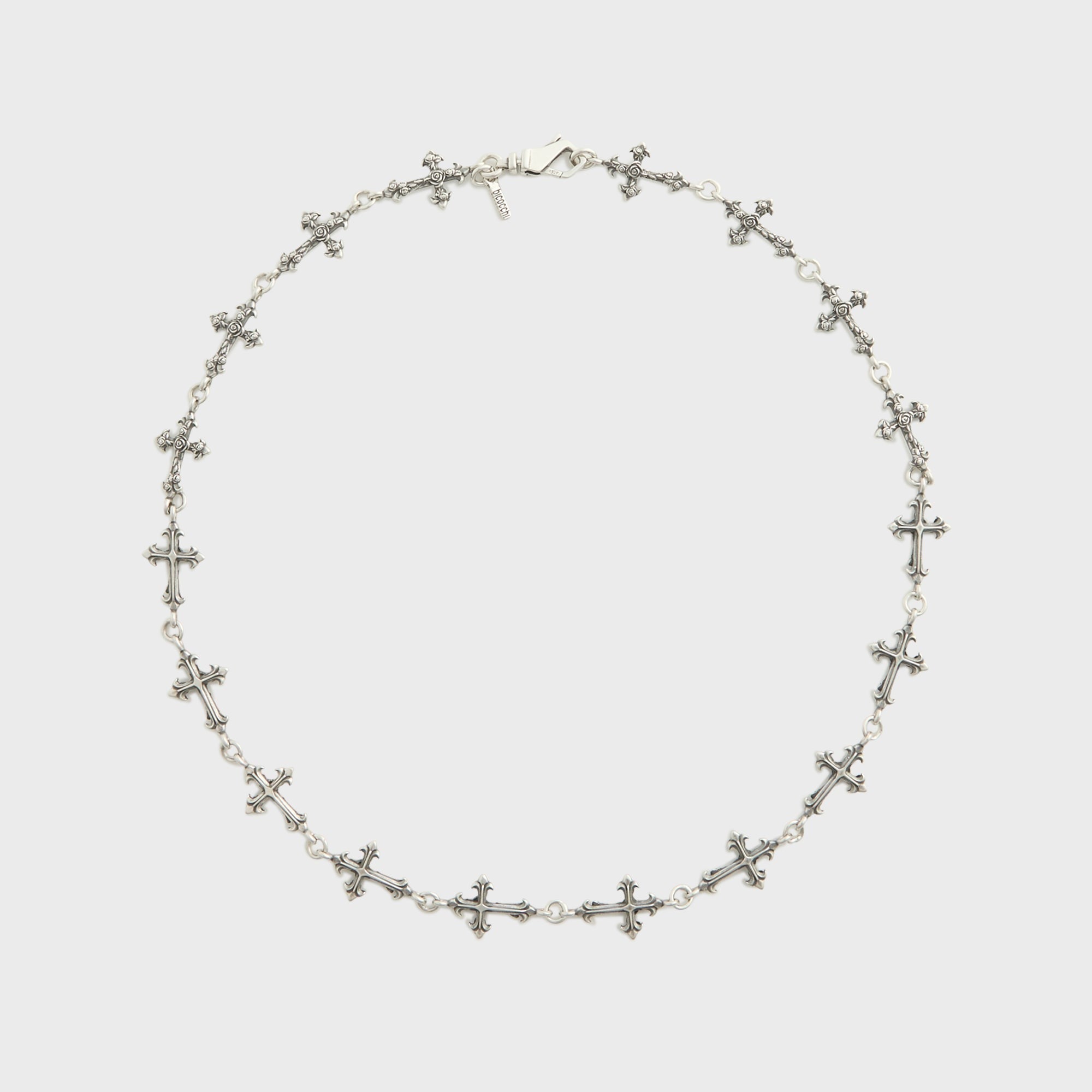 Emanuele Bicocchi Rose Cross Multi Necklace - Silver