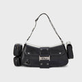WGACA Dior Leather Street Chic Columbus Shoulder Bag - Black