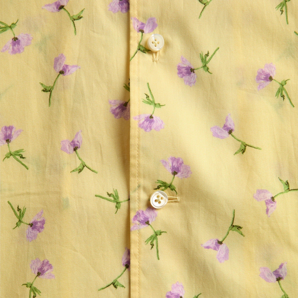 Jil Sander Camp-Collar Printed Cotton Shirt - Pastel Yellow