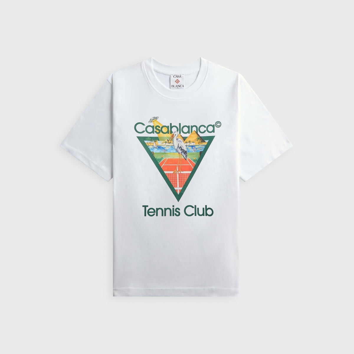 Casablanca Tennis Club Icon Pyramid Abduction Short Sleeve Tee - White