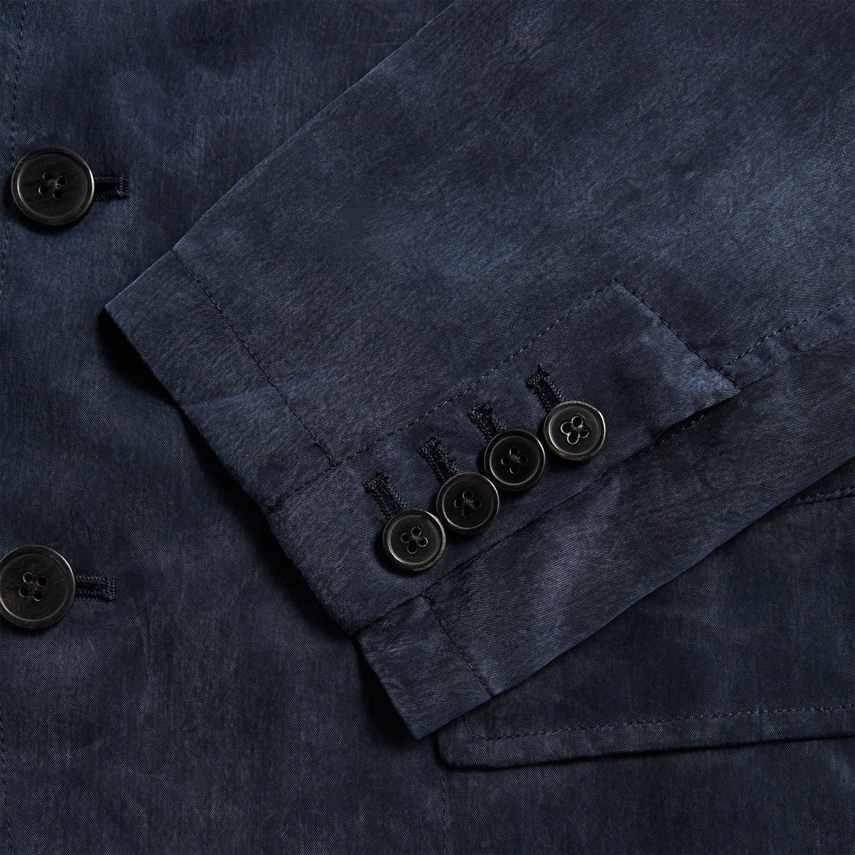 Dries Van Noten Sand Washed Cupro Jacket - Navy
