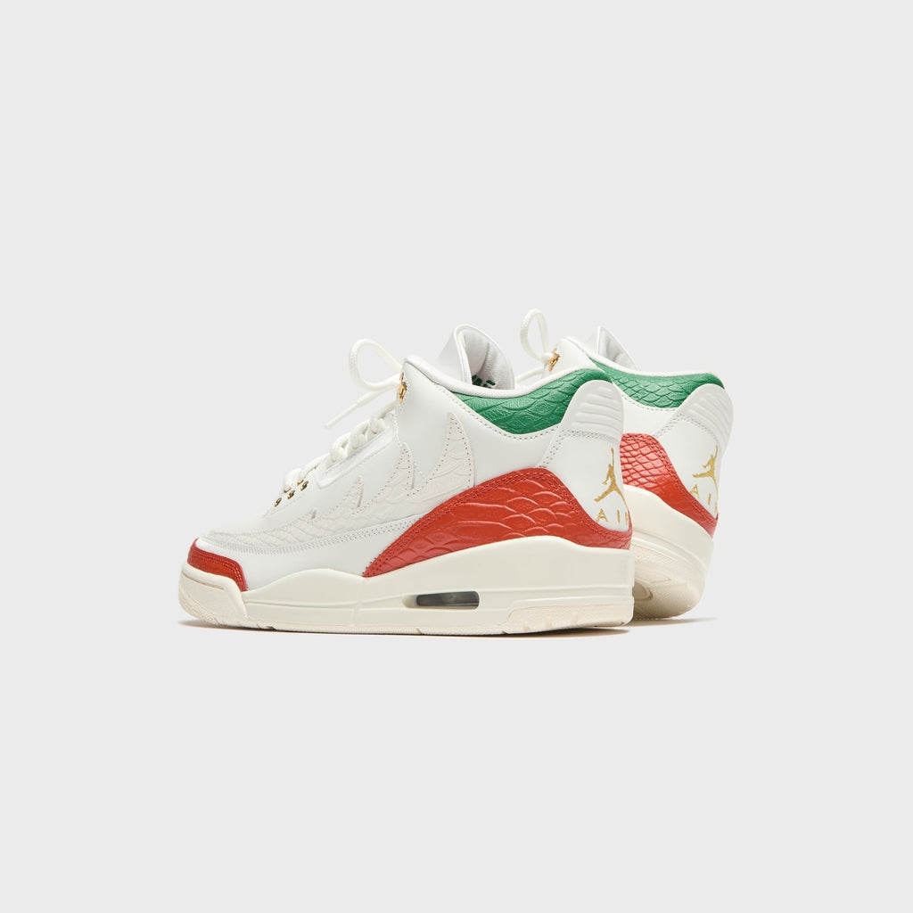 Nike Air Jordan 3 Retro - Summit White / Metallic Gold / Pine Green