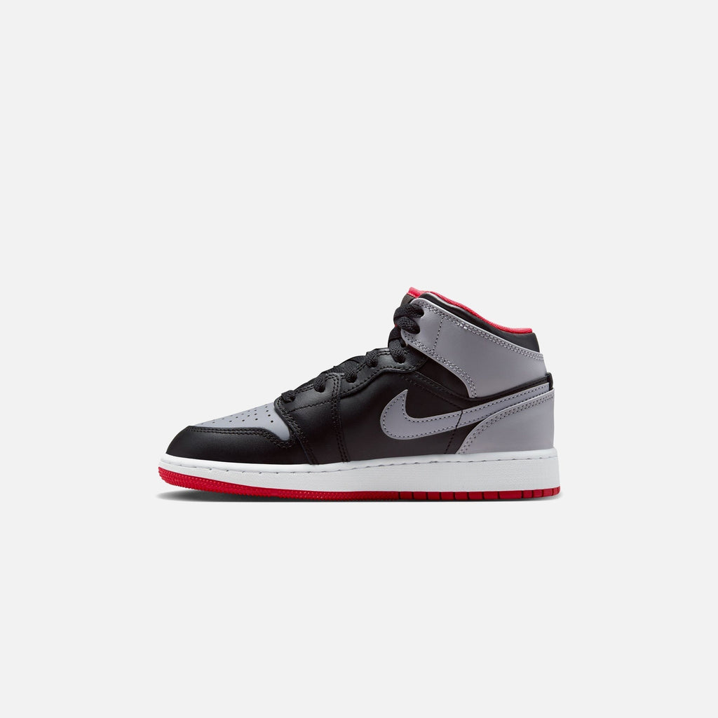 Jordan GS Air Jordan 1 Mid - Black / Cement Grey / Fire Red / White