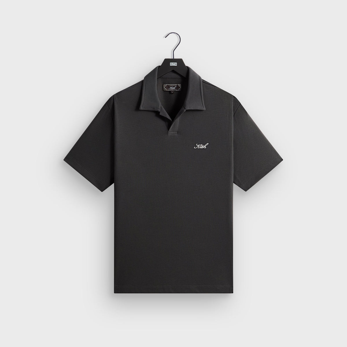 Kith Micro Waffle Drew Polo - Carbon