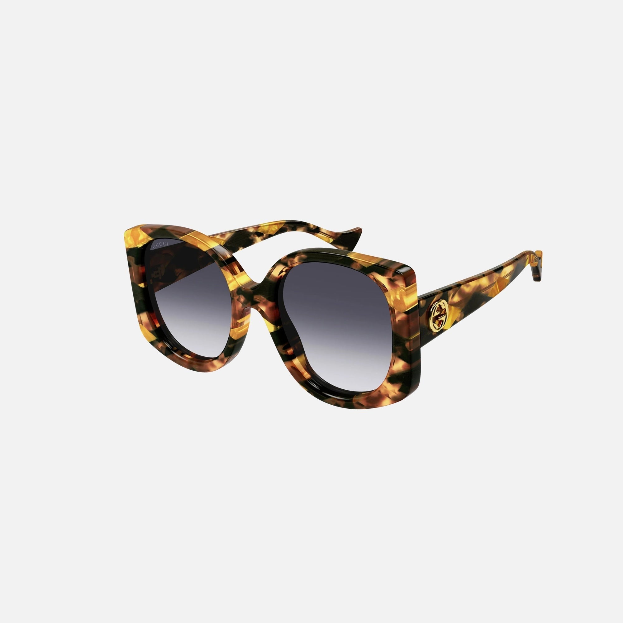 Gucci Acetate Round Frame - Shiny Pique Havana