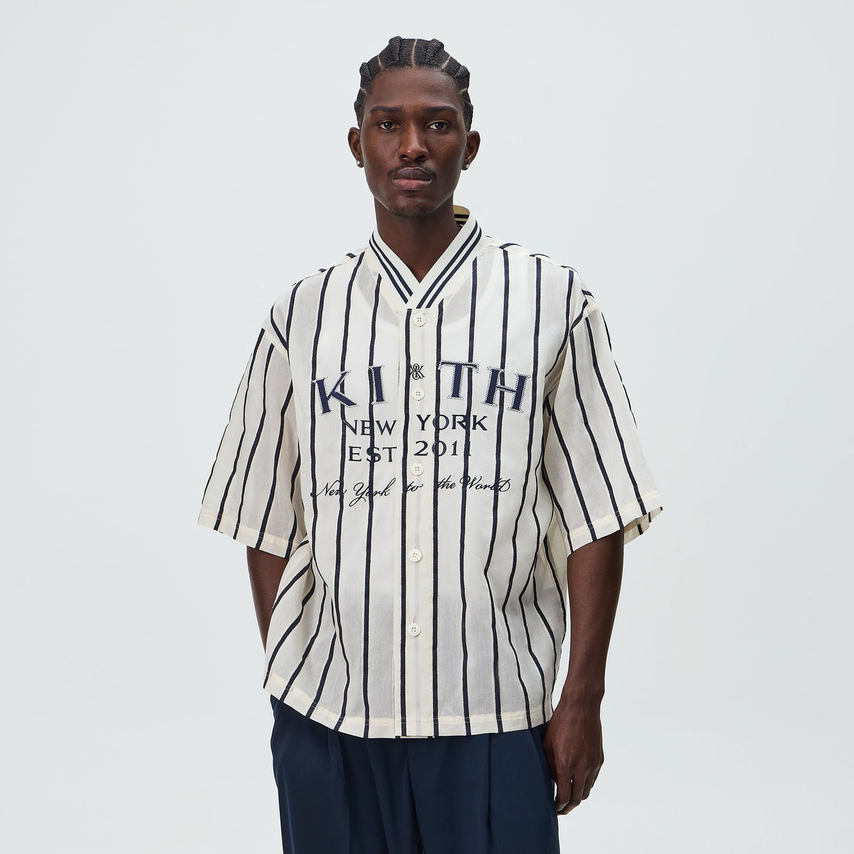 Kith Silk Linen Chenille Stripe Pacey Shirt - Sandrift