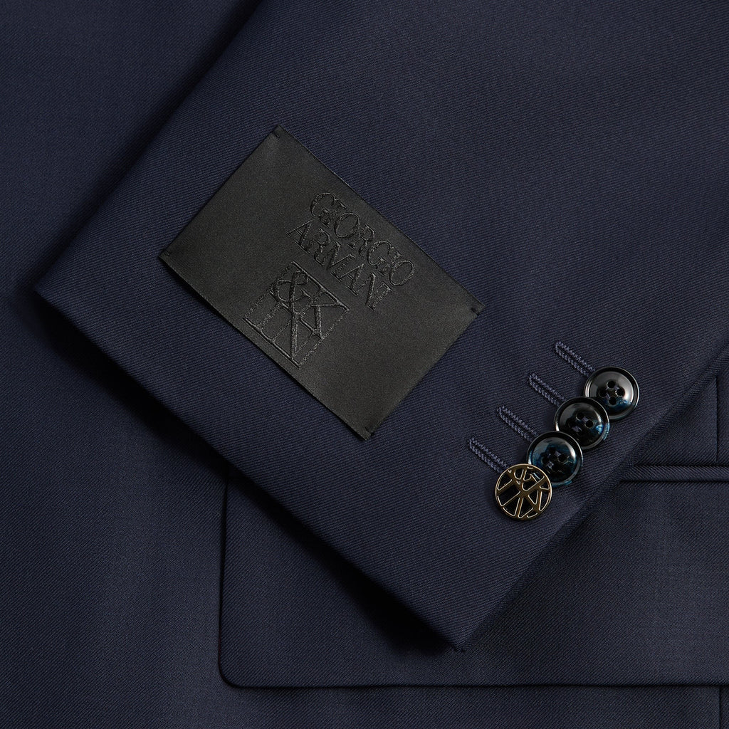 Giorgio Armani &Kin Cropped Collarless Jacket - Blue / Navy