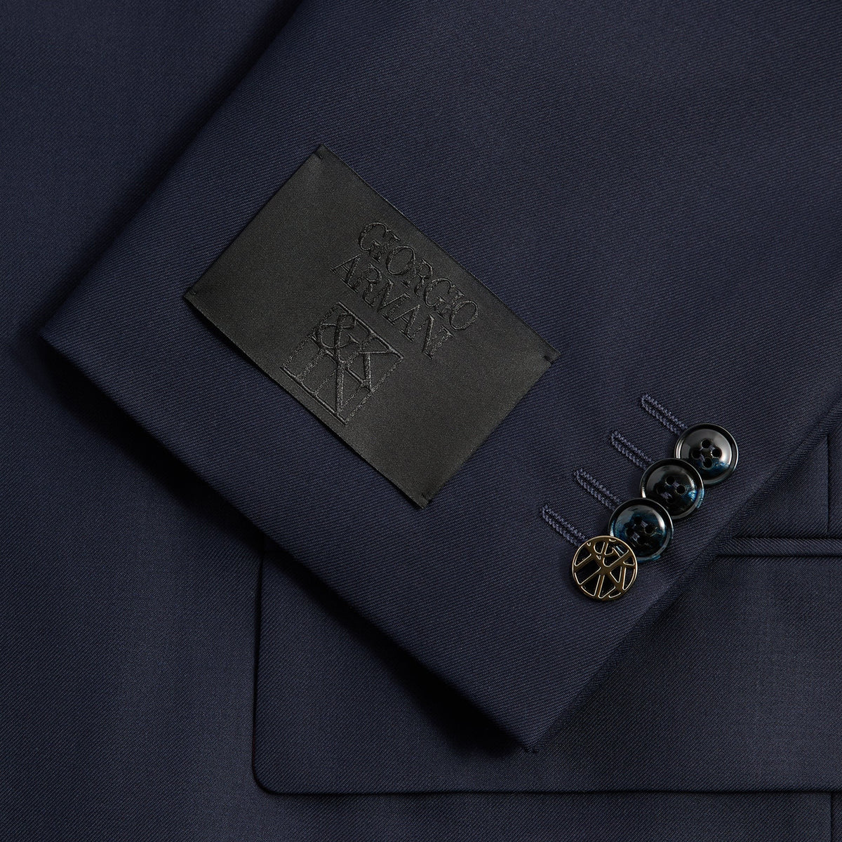 Giorgio Armani &Kin Cropped Collarless Jacket - Blue / Navy