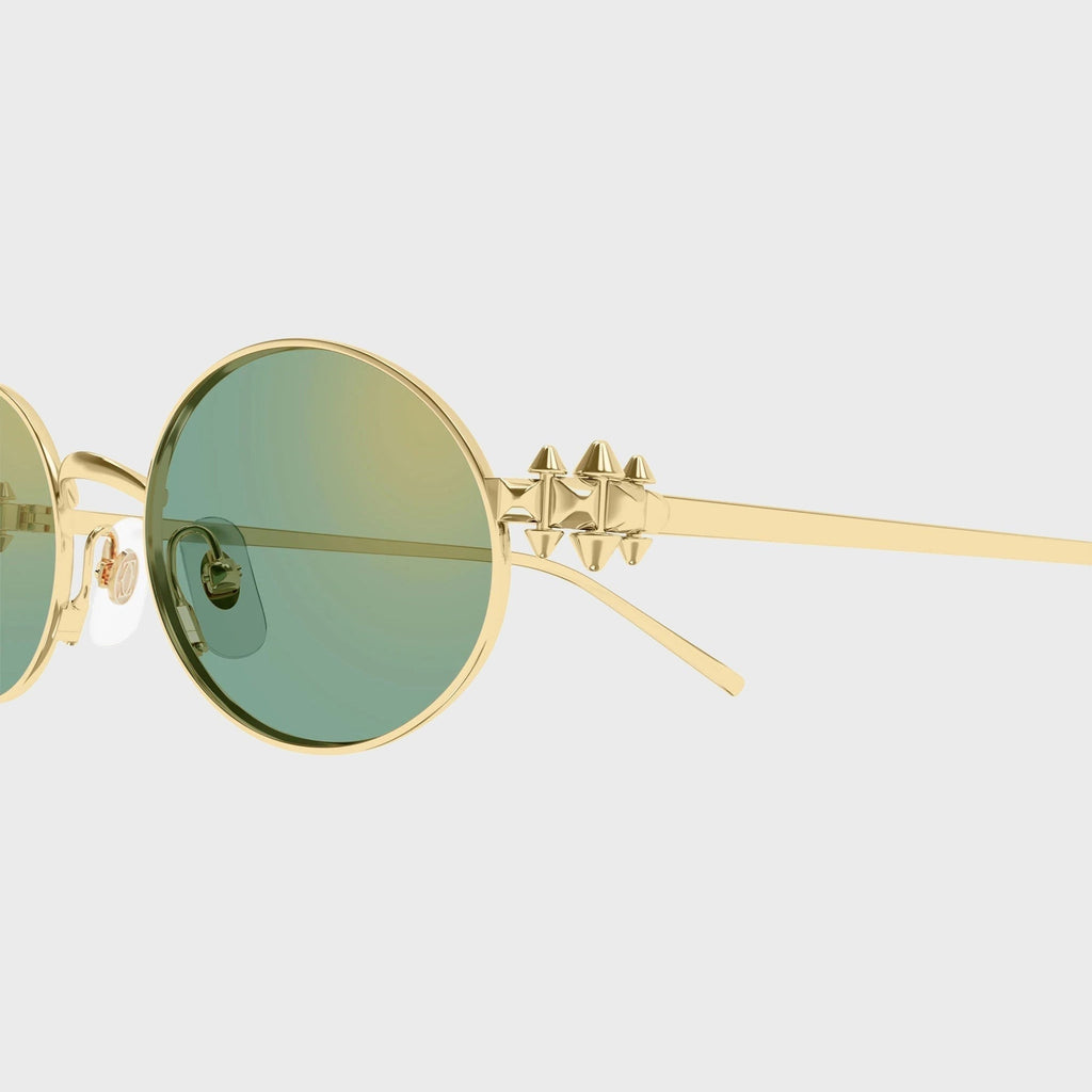 Cartier Clash CT0644S 004 Sunglasses - Gold / Green