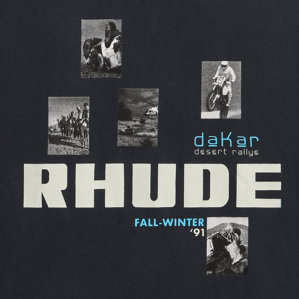 Rhude Winter 91 Rallye Tee - Vintage Black / Vintage White