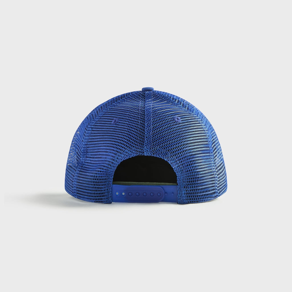 Rhude Pit Stop Trucker Hat - White / Blue / Red