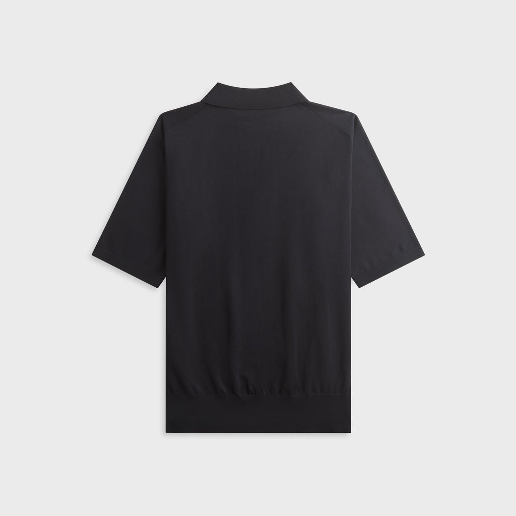 Auralee Giza High Gauge Knit Polo - Dark Navy