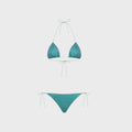 Oseree Lumiere Two Piece Lurex Bikini Set - Sea Turquoise