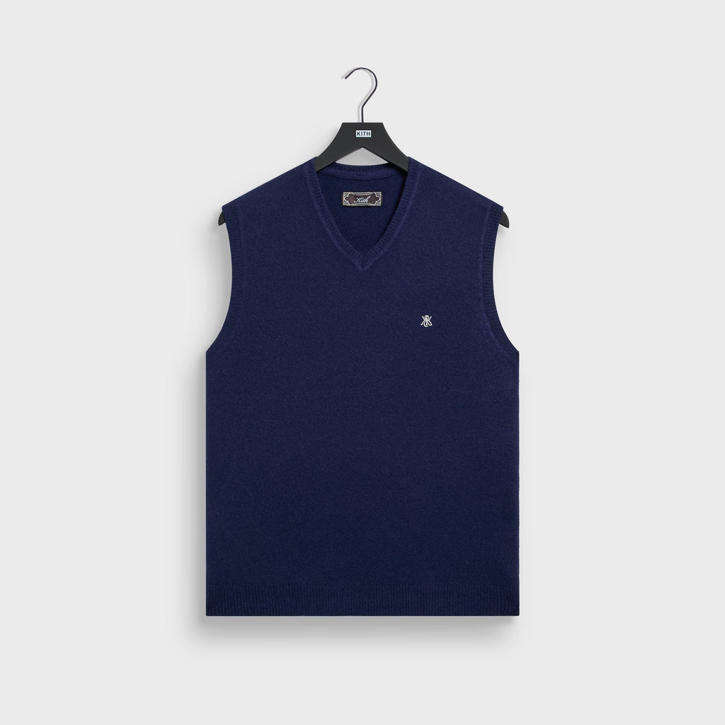 Kith Boucle Heath V-Neck Sweater Vest - Nocturnal
