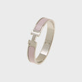 WGACA Hermes Pink Enamel Clic Clac 'H' Bracelet - Pink / Silver
