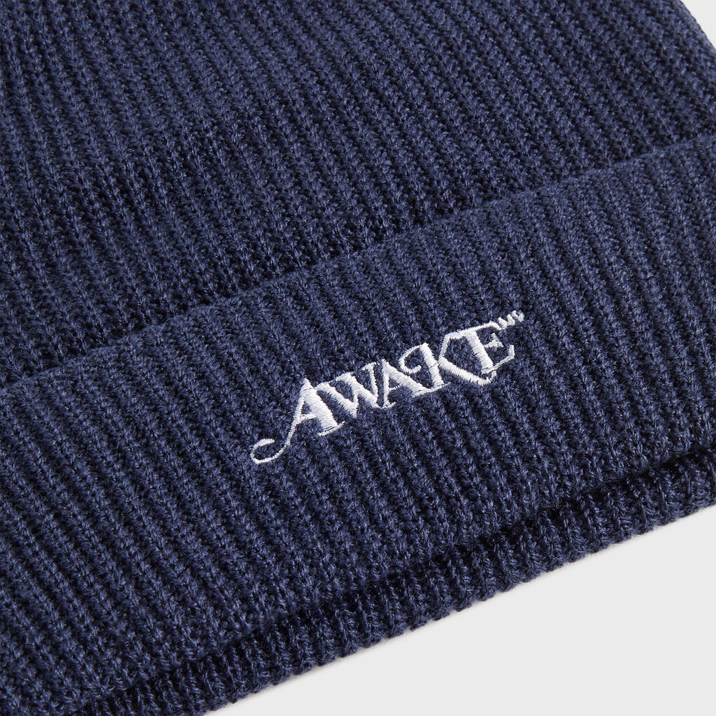 Awake NY Loose Gauge Knit Beanie - Navy