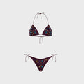 Oseree Bubble Kini Mesh Bikini Set - Plum