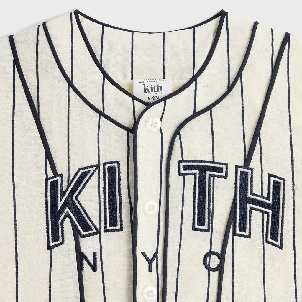 Kith Baby Pinstripe Baseball Shirt - Silk