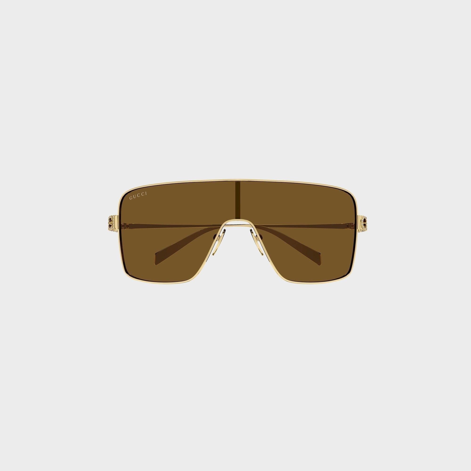 Gucci XL Metal Sunglasses - Gold / Brown