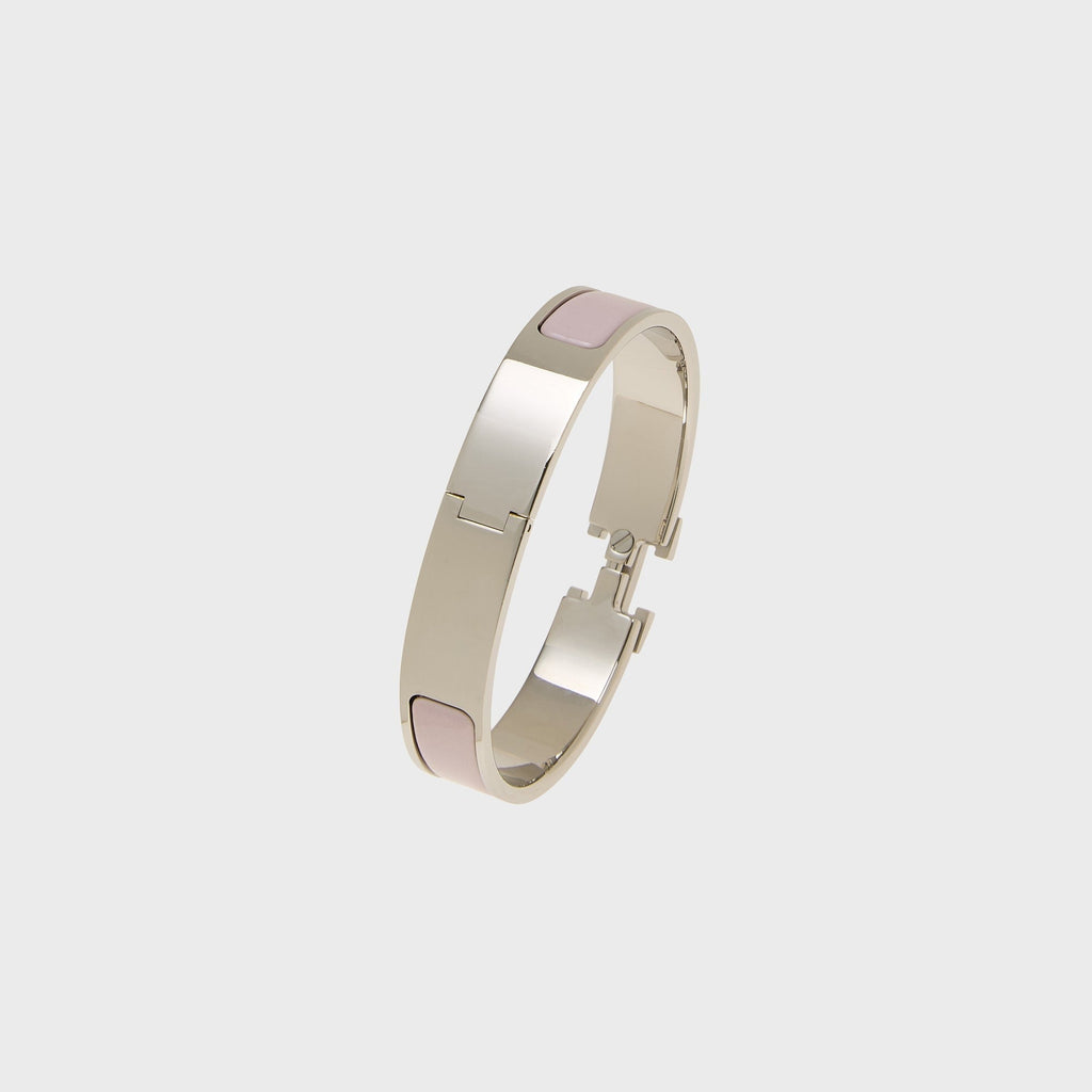 WGACA Hermes Clic Clac Narrow H Bracelet - Pink / Silver