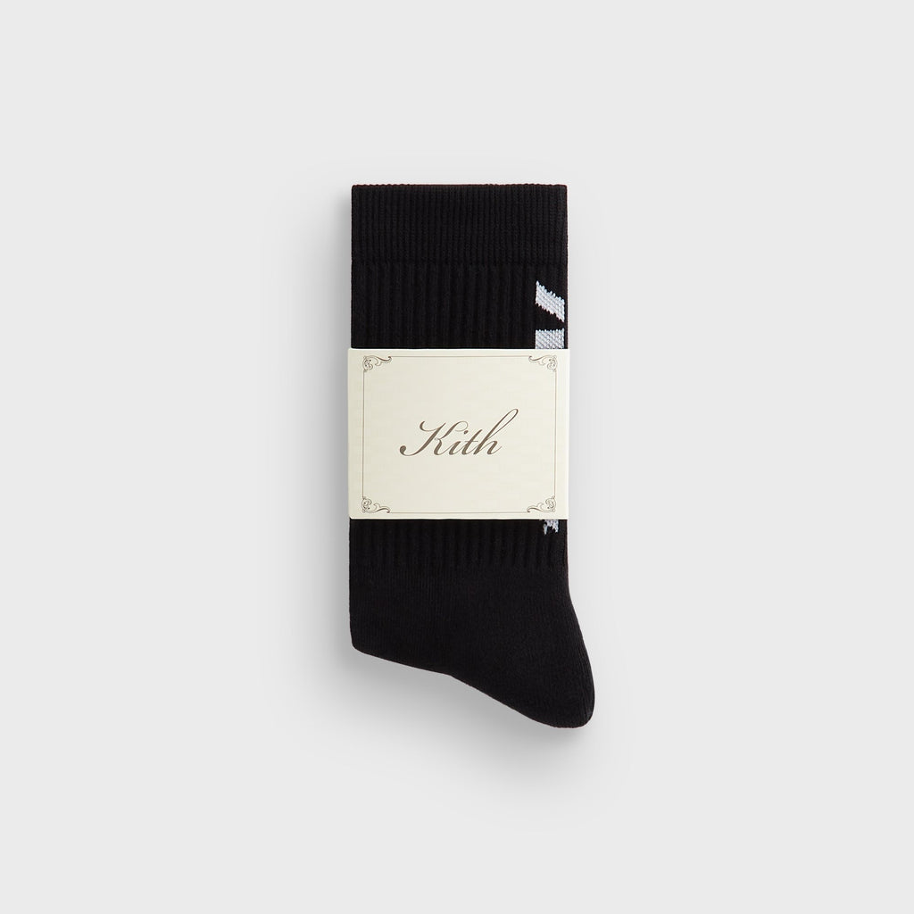 Kith Fast Logo Cotton Crew Socks - Black