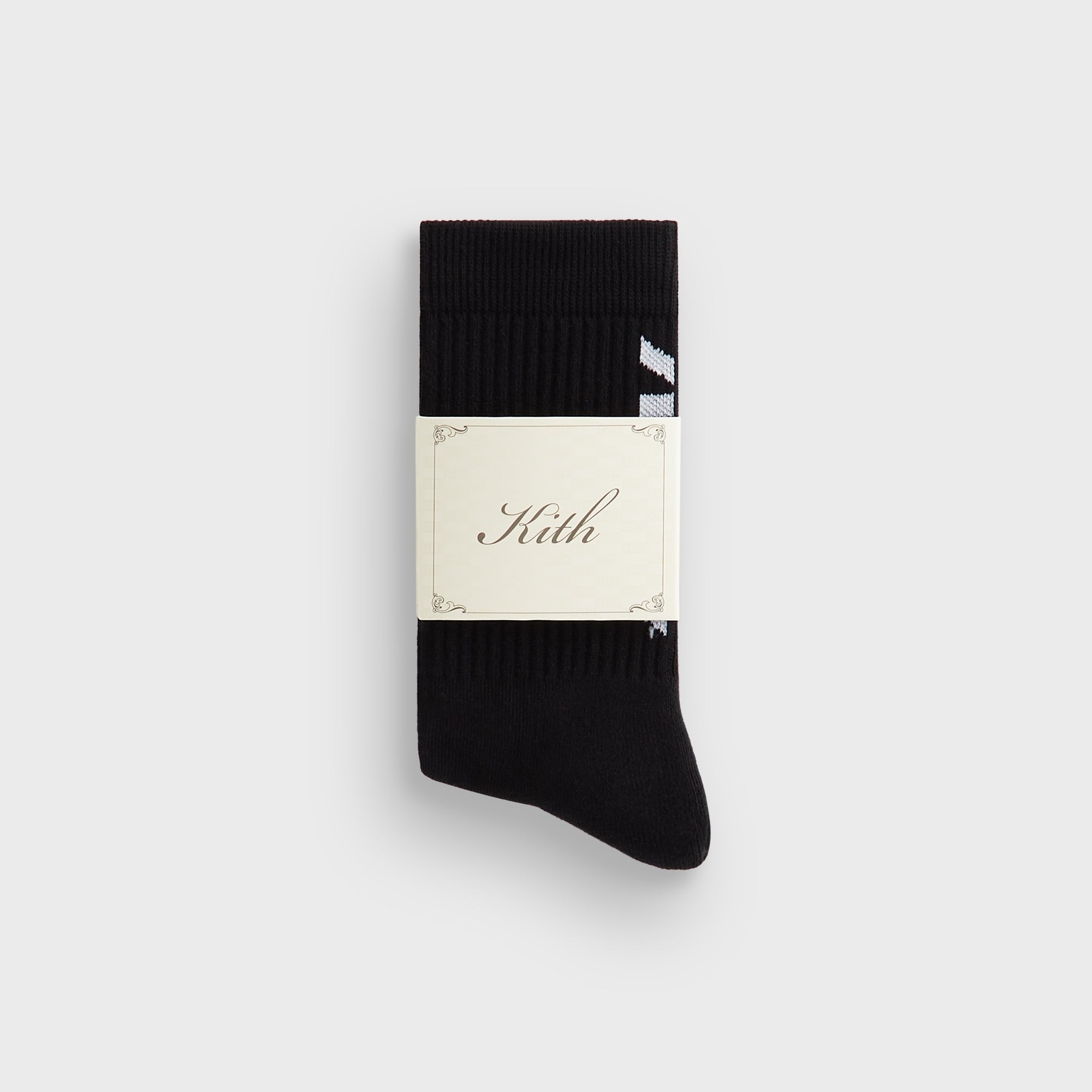 Kith Fast Logo Cotton Crew Socks - Black
