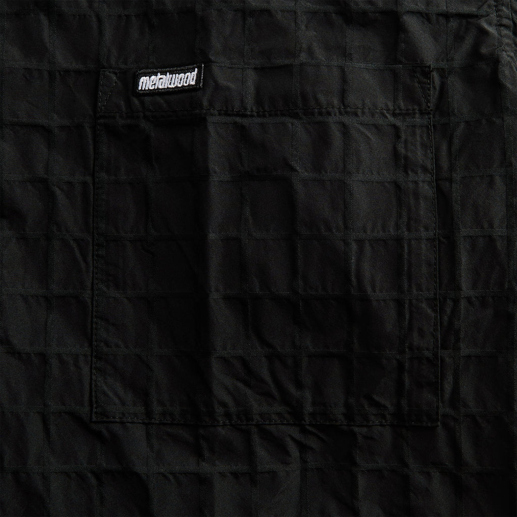Metalwood Oversized Snap Top Polo - Black