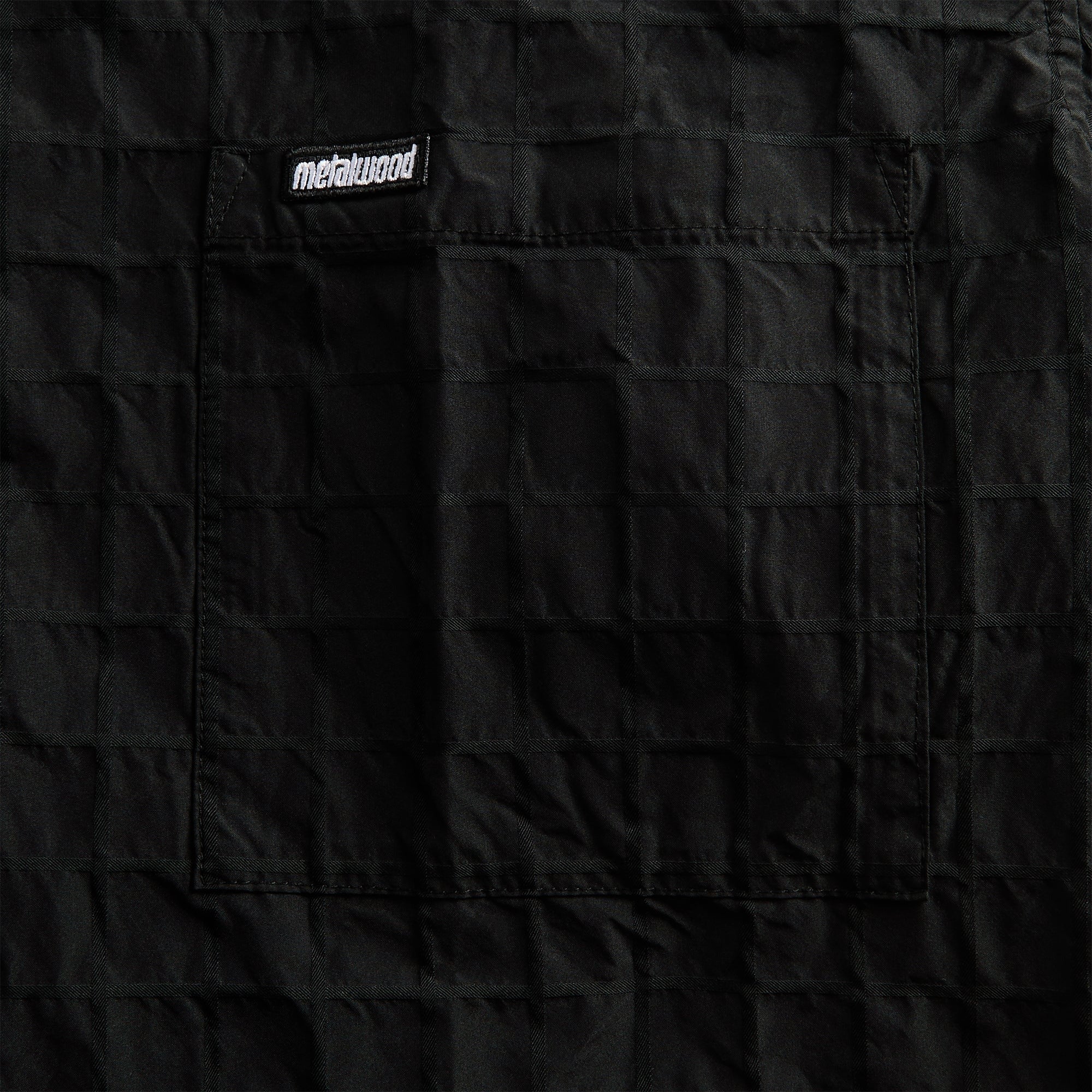 Metalwood Oversized Snap Top Polo - Black