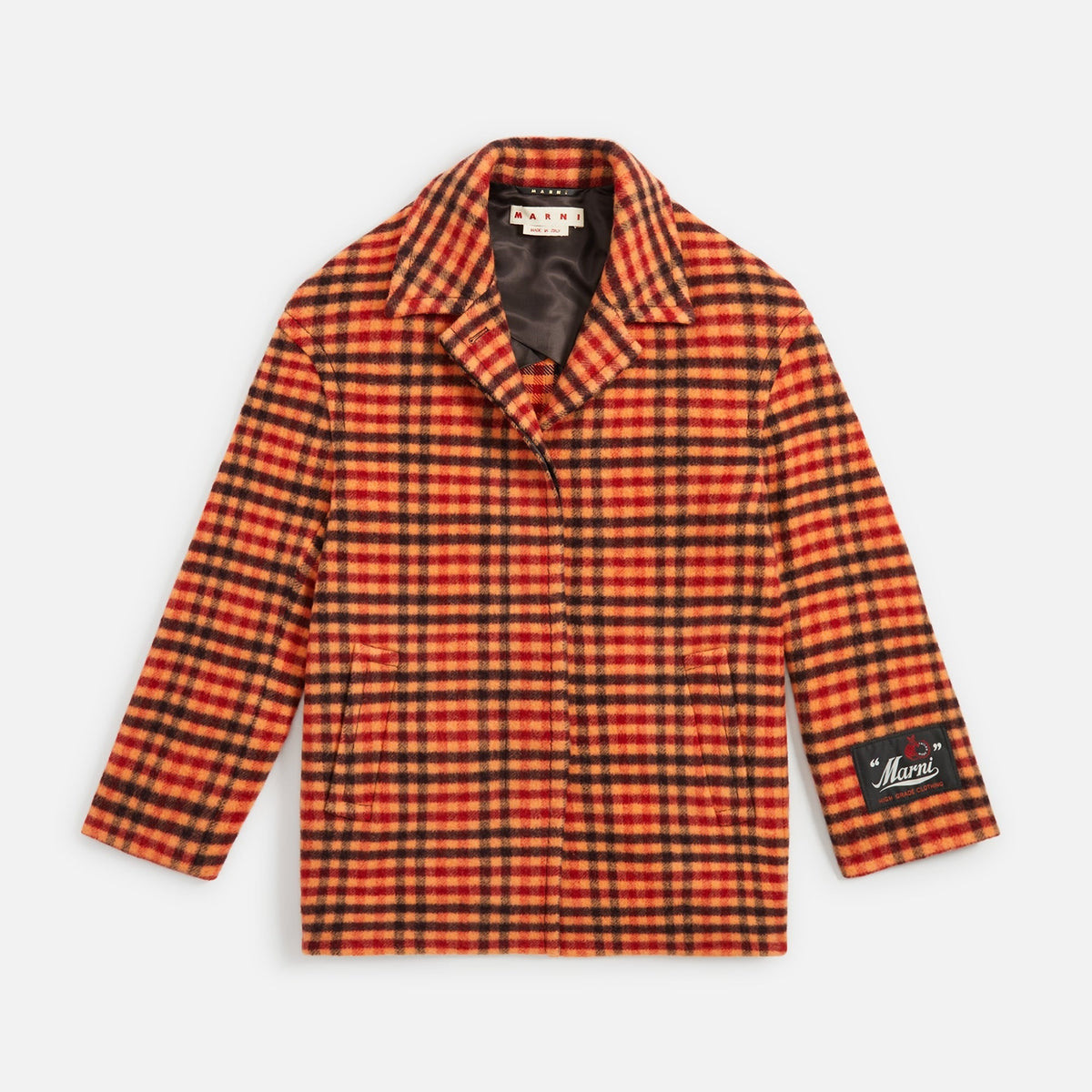 Marni Striped Mohair Coat - Light Orange
