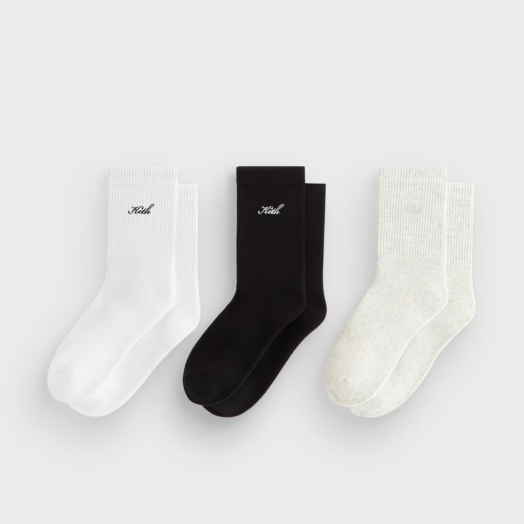 Kith Women 3-Pack Lightweight Cotton Classic Crew Socks - Multi