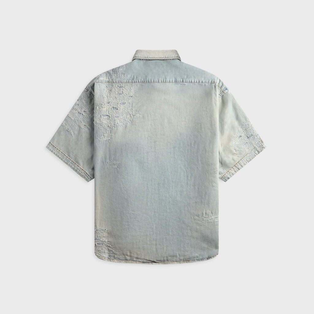 Acne Studios Mended Denim Shirt - Light Blue