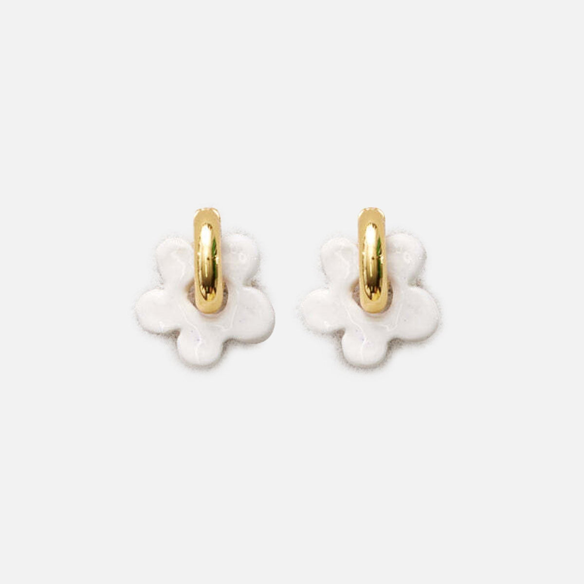 Eliou Daisy Earrings - White / Gold