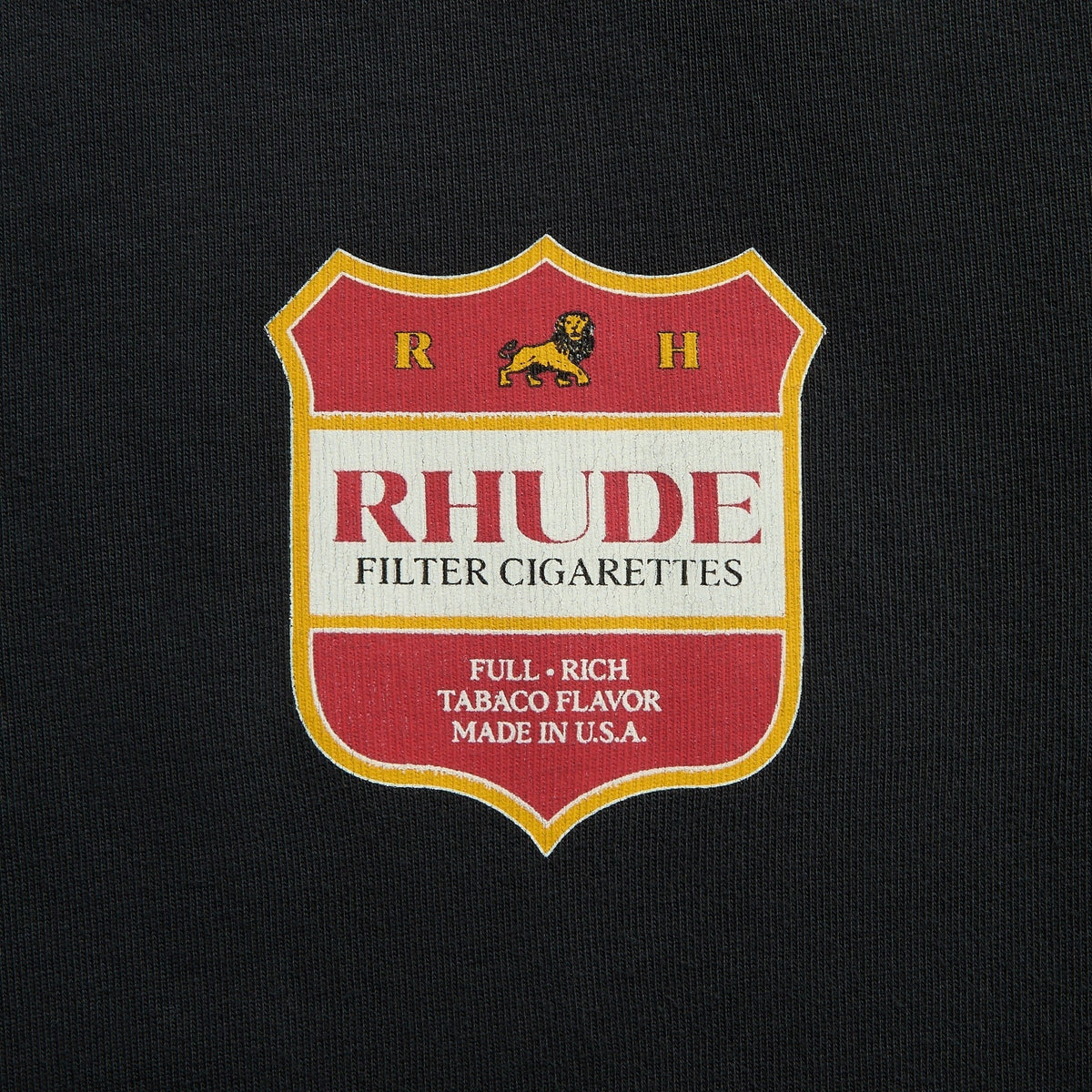 Rhude Filtaro Crest Tee - Vintage Black / Red / Yellow