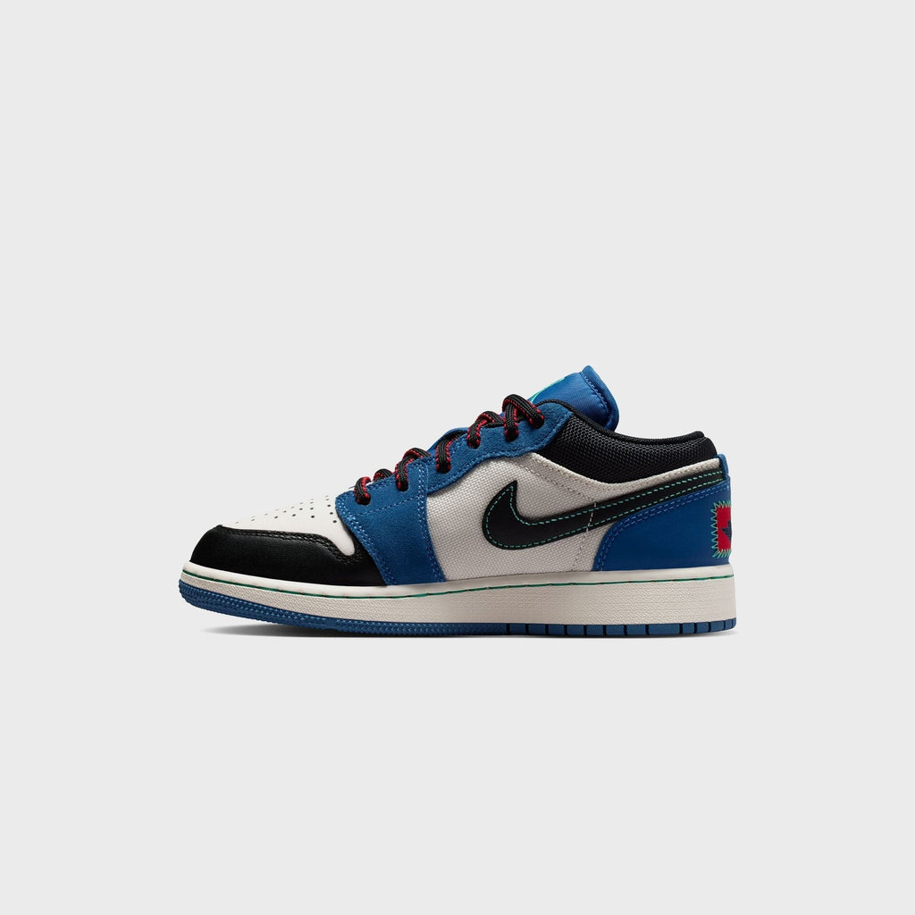 Jordan GS Jordan 1 Low Alt SE - True Blue / University Red / Kinetic Green / Black