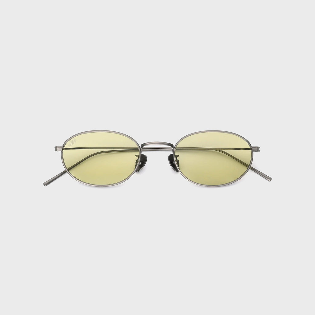 Akila Petal Sunglasses - Brushed Gunmetal / Chartreuse