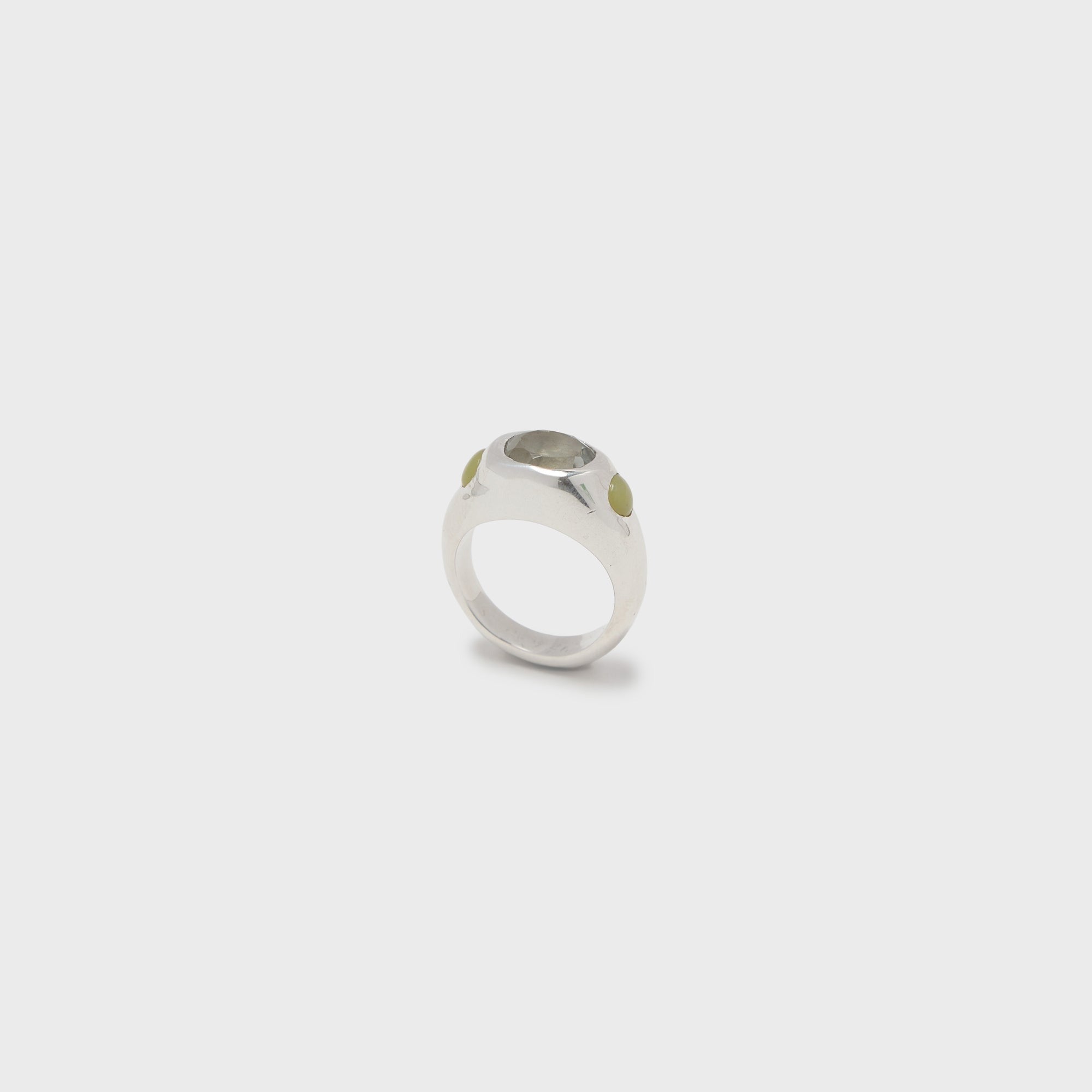 Faris Jelly Ring - Silver / Green Amethyst / Serpentine