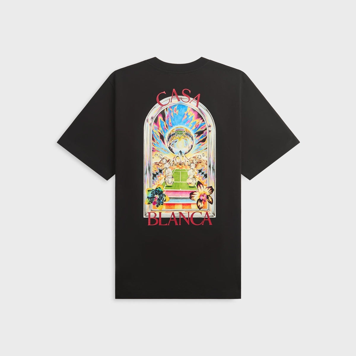 Casablanca Tennis Landscape Short Sleeve Tee - Black