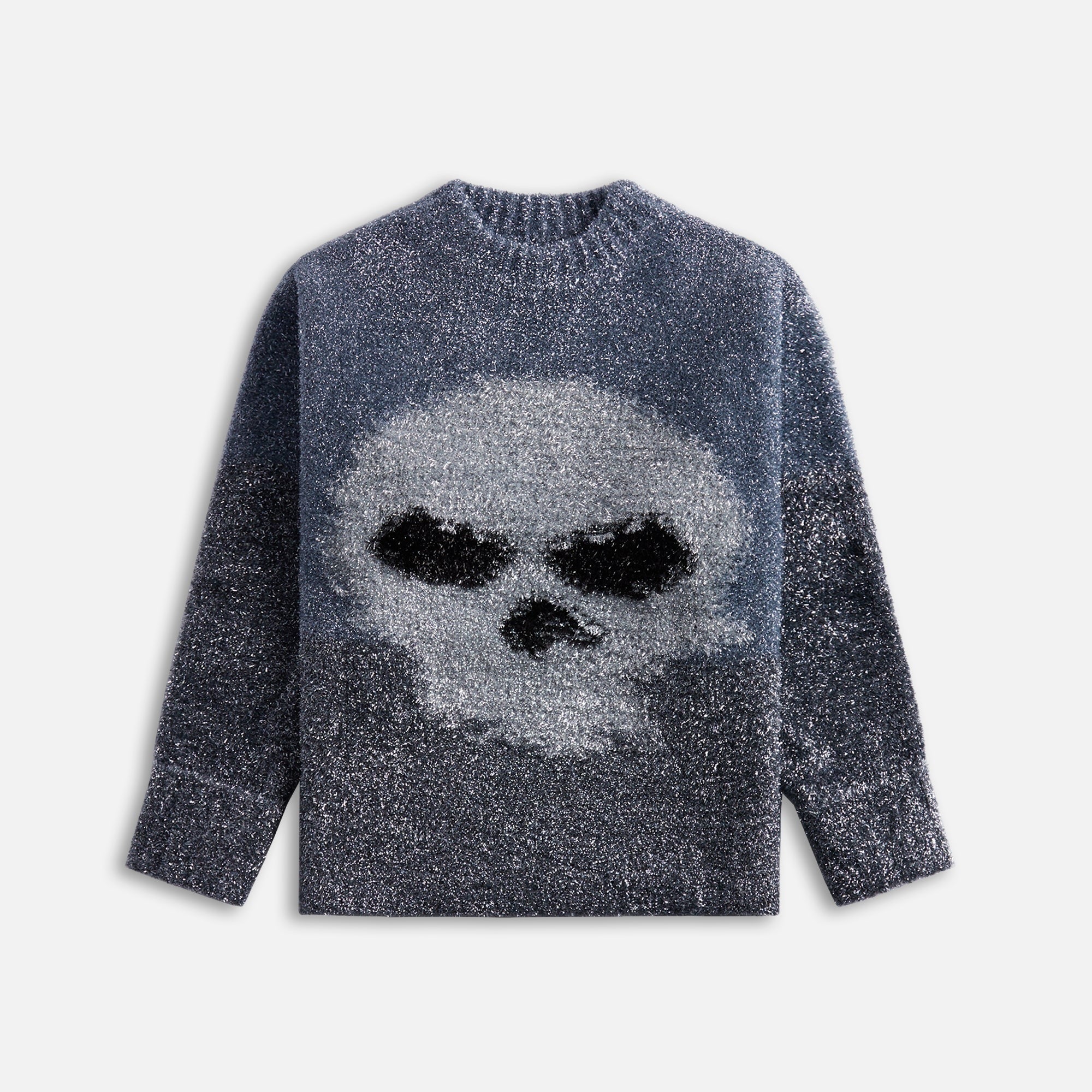 ERL Glitter Skull Pullover Knit - Silver