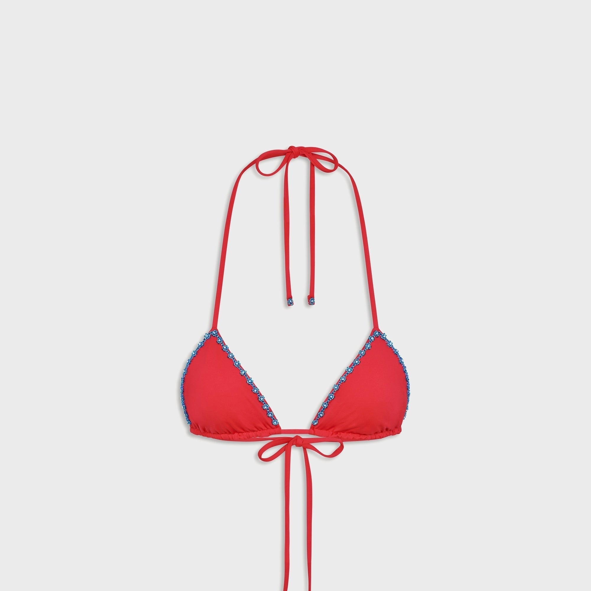 Frankies Bikinis Nick Beaded Triangle Bikini Top - Havana